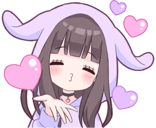 ❤️ Стикер «Яндере-тян Yandere-chan» для Telegram