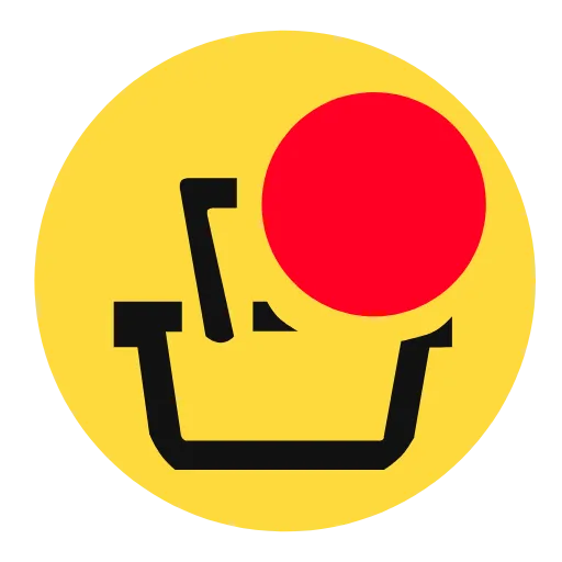 🛒 Эмодзи «Yandex shots - буквы в стиле яндекс маркета на жёлтом фоне» для Telegram