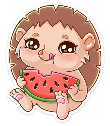 🍉 Стикер «Ёжик Яша» для Telegram