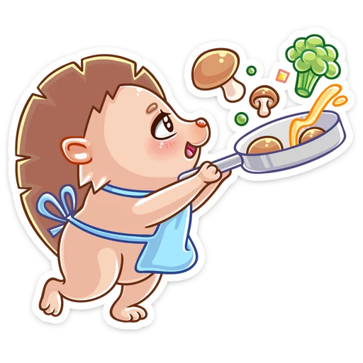 👨‍🍳 Стикер «Ёжик Яша» для Telegram