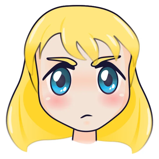 😠 Стикер «YellowHairGirl» для Telegram