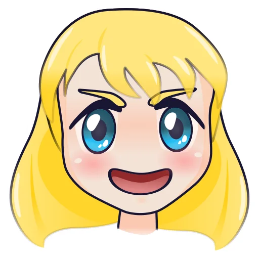 😈 Стикер «YellowHairGirl» для Telegram