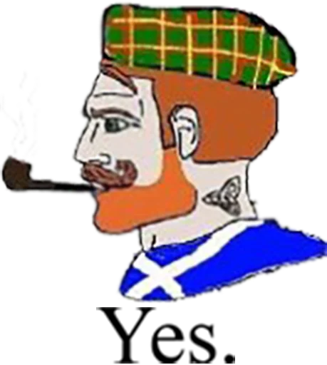 🏴󠁧󠁢󠁳󠁣󠁴󠁿 Стикер «Yes Chad» для Telegram
