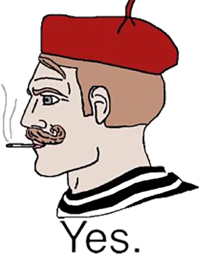 🇫🇷 Стикер «Yes Chad» для Telegram