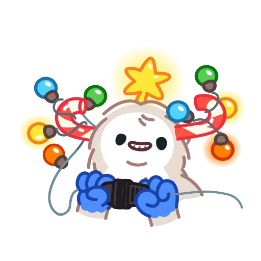 🎄 Стикер «Yeti on Holidays» для Telegram