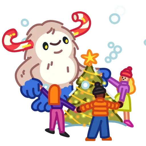 🎄 Стикер «Yeti on Holidays» для Telegram