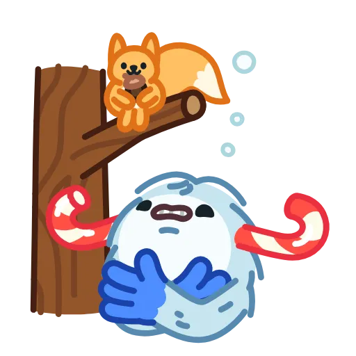 🥶 Стикер «Yeti on Holidays» для Telegram