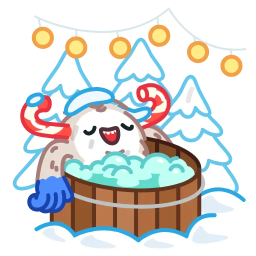 🛁 Стикер «Yeti on Holidays» для Telegram