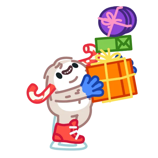 ⛸ Стикер «Yeti on Holidays» для Telegram
