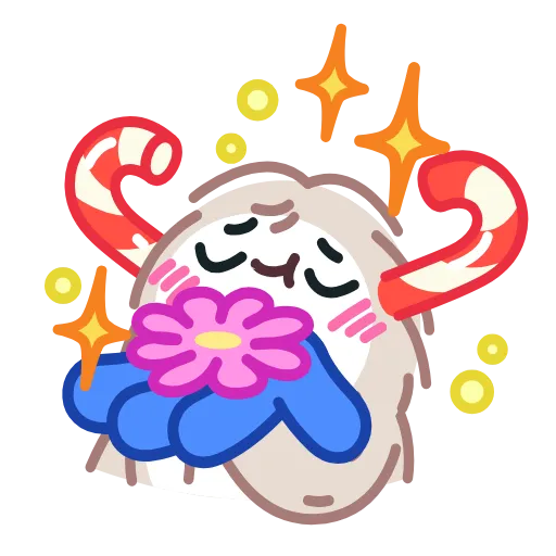 🌺 Стикер «Yeti on Holidays» для Telegram