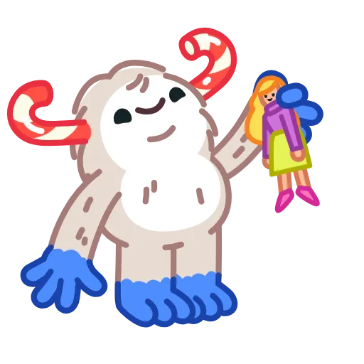 🤗 Стикер «Yeti on Holidays» для Telegram