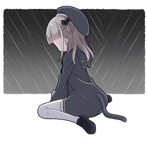 😔 Стикер «Умная тян» для Telegram