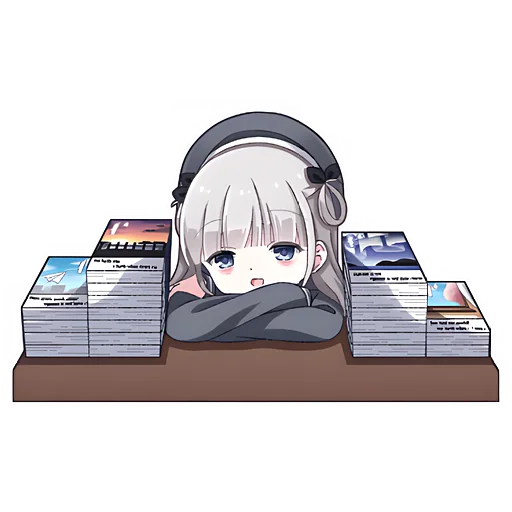 😔 Стикер «Умная тян» для Telegram