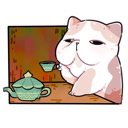 🍵 Стикер «Йогурт и Фасолька Без Текста» для Telegram
