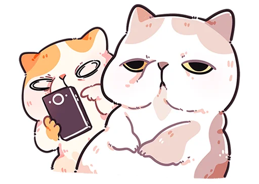 ❤ Стикер «Йогурт и Фасолька без надписей» для Telegram