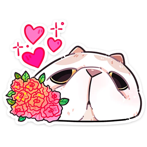 🌹 Стикер «Йогурт и Фасолька без надписей» для Telegram