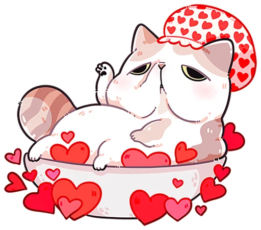 ❤ Стикер «Йогурт и Фасолька без надписей» для Telegram