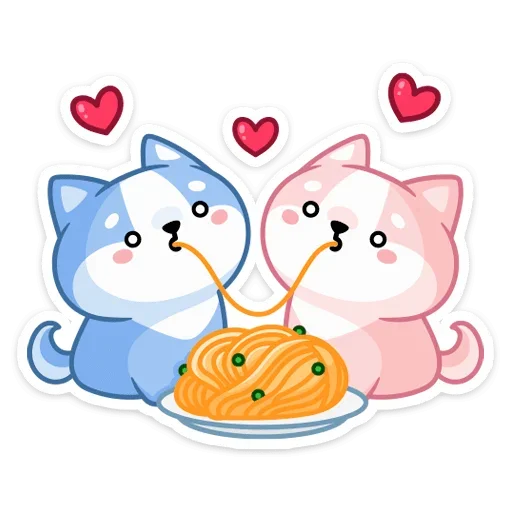 👩‍❤️‍💋‍👨 Стикер «Йоши и Рики» для Telegram