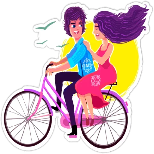 🚲 Стикер «You and Me» для Telegram