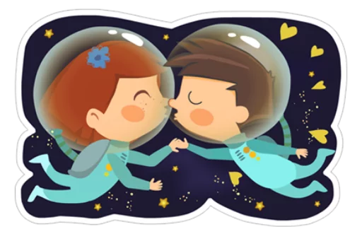 💏 Стикер «Young Love in Space ?» для Telegram