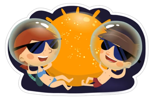 ☀ Стикер «Young Love in Space ?» для Telegram