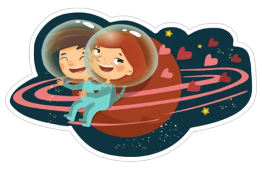 💞 Стикер «Young Love in Space ?» для Telegram
