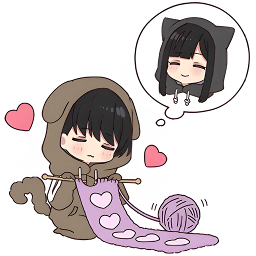 🥰 Стикер «Юрудура тян Yurudara chan» для Telegram