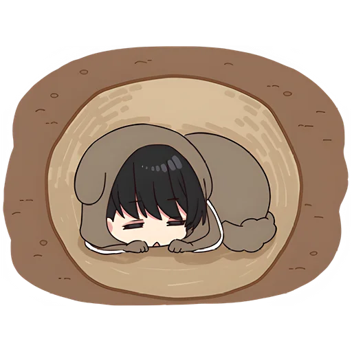 😴 Стикер «Юрудура тян Yurudara chan» для Telegram