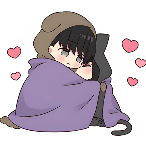 🤗 Стикер «Юрудура тян Yurudara chan» для Telegram