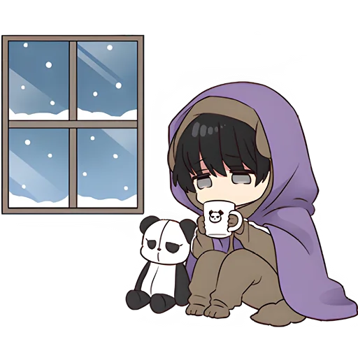 ☕ Стикер «Юрудура тян Yurudara chan» для Telegram