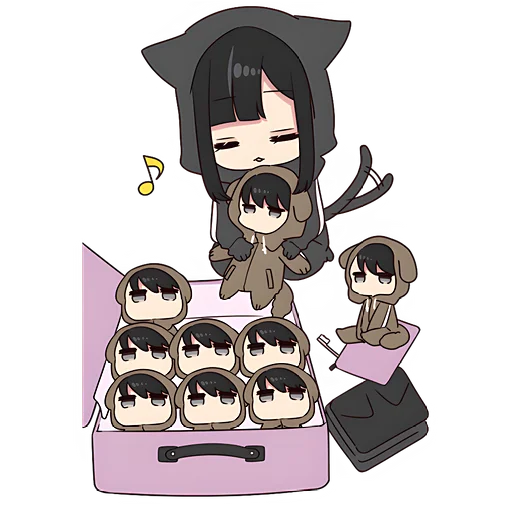 🥰 Стикер «Юрудура-тян Yurudara-chan» для Telegram
