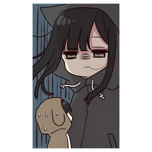 😔 Стикер «Юрудура-тян Yurudara-chan» для Telegram