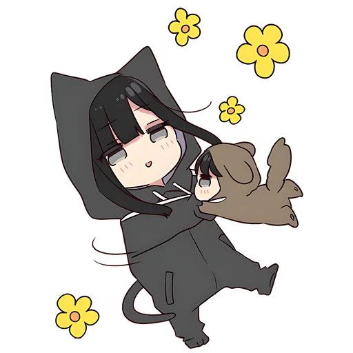 🤗 Стикер «Юрудура-тян Yurudara-chan» для Telegram