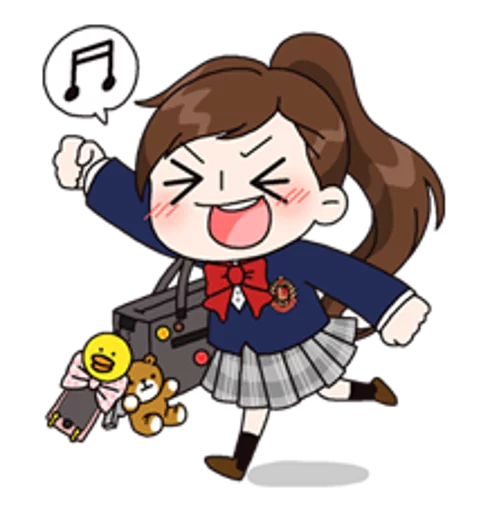 Стикерпак Yuko the Schoolgirl для Telegram