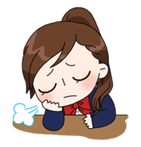 😔 Стикер «Yuko the Schoolgirl» для Telegram
