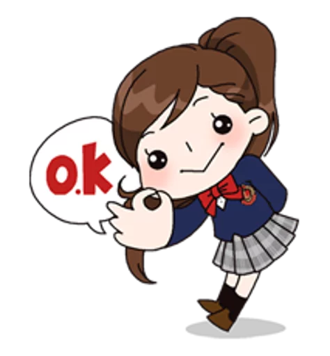 👌 Стикер «Yuko the Schoolgirl» для Telegram