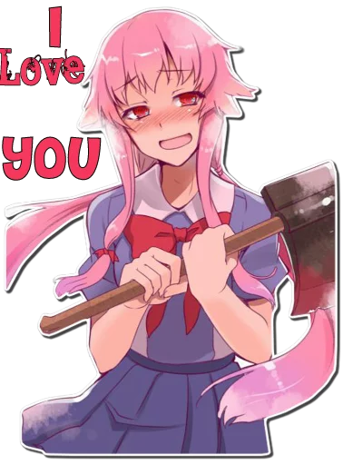 😍 Стикер «Yuno Gasai Future Diary» для Telegram