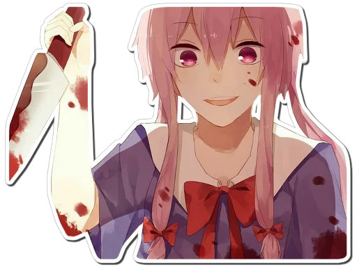 😃 Стикер «Yuno Gasai Future Diary» для Telegram