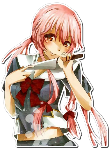 😊 Стикер «Yuno Gasai Future Diary» для Telegram