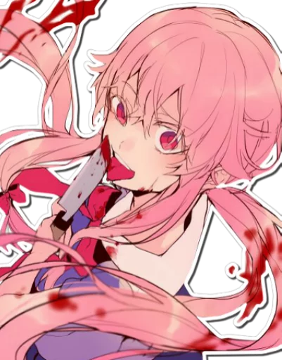 😛 Стикер «Yuno Gasai Future Diary» для Telegram