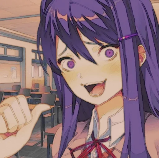 🤩 Стикер «Yuri DDLC» для Telegram