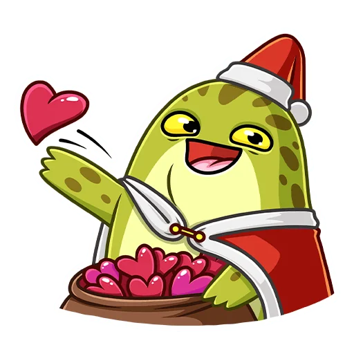 ❤️ Стикер «Праздник с Жабкой» для Telegram
