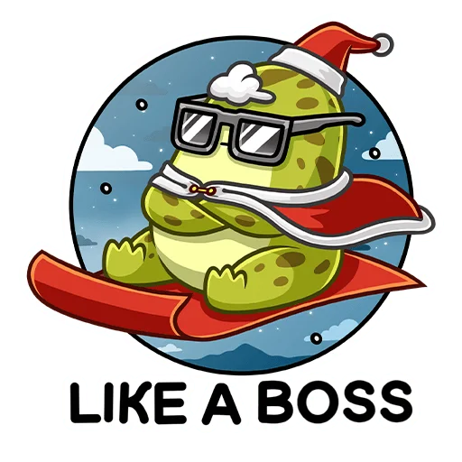 😎 Стикер «Праздник с Жабкой» для Telegram