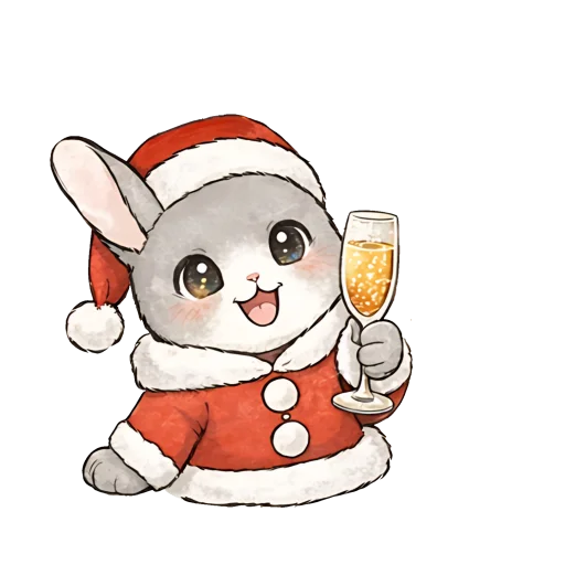 🥂 Стикер «Новогодний зайчик» для Telegram