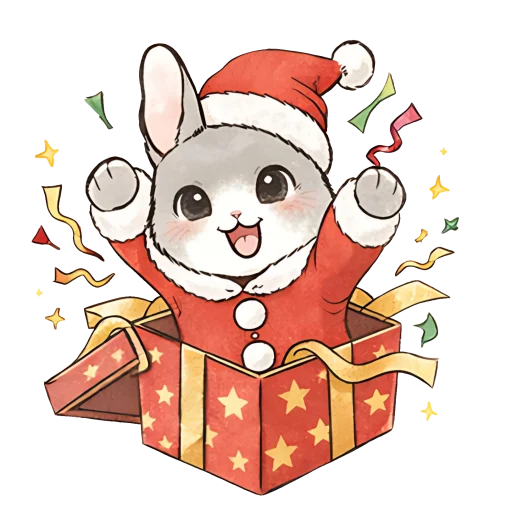 🥳 Стикер «Новогодний зайчик» для Telegram