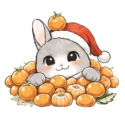 🍊 Стикер «Новогодний зайчик» для Telegram