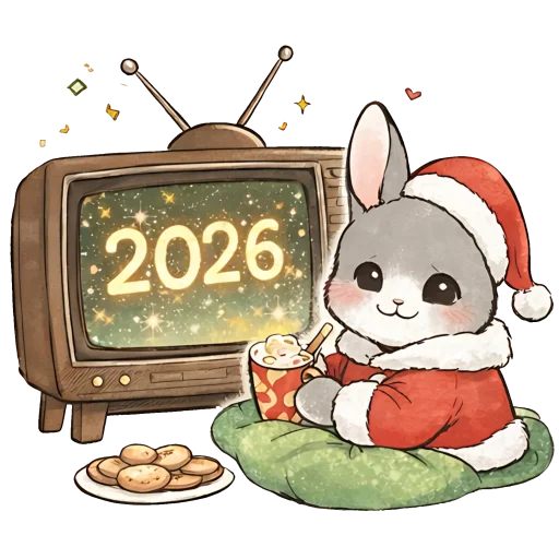 📺 Стикер «Новогодний зайчик» для Telegram