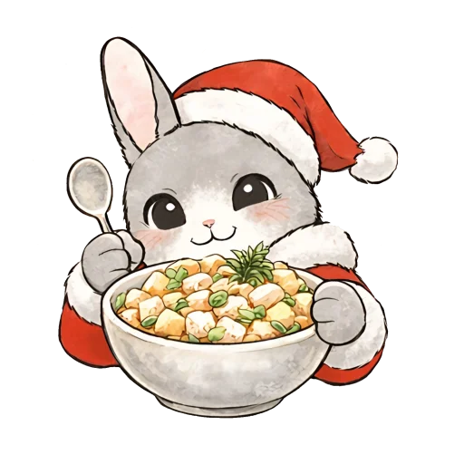 🥗 Стикер «Новогодний зайчик» для Telegram