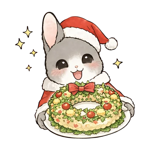 🥗 Стикер «Новогодний зайчик» для Telegram