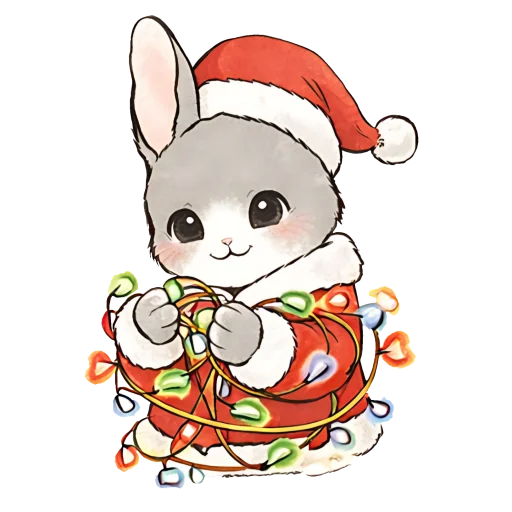 💡 Стикер «Новогодний зайчик» для Telegram